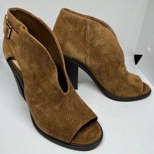 Vince Camuto Kale V-Front Peep Toe Suede Booties - NWOT